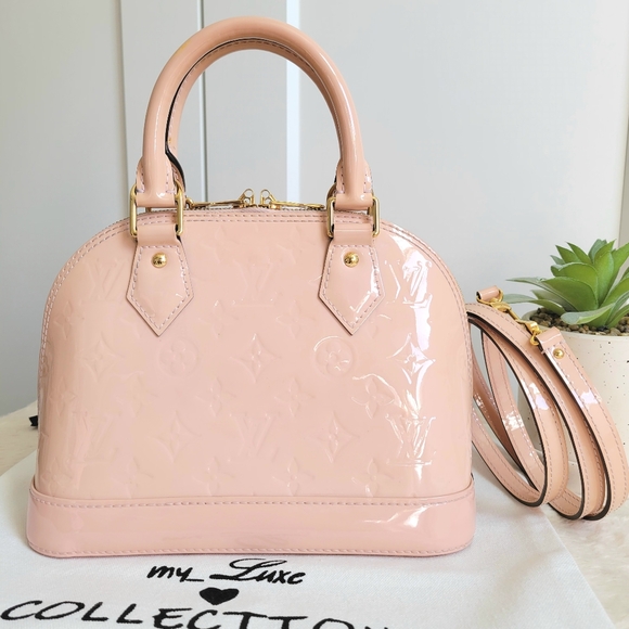 💕STUNNING LOUIS VUITTON Vernis Flowers Alma BB Rose Ballerine - Picture 2 of 16